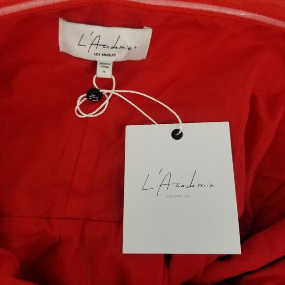 LAcademie Juni Mini Dress S Red Off Shoulder Skater Fit & Flare Cocktail Revolve - Picture 5 of 10